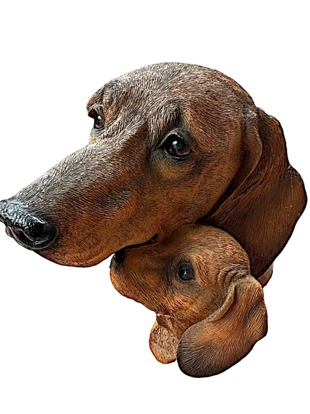 LS Vintage 2003 Resin Dachshund Dogs Figurine 7” Mother & Puppy Signed Dated